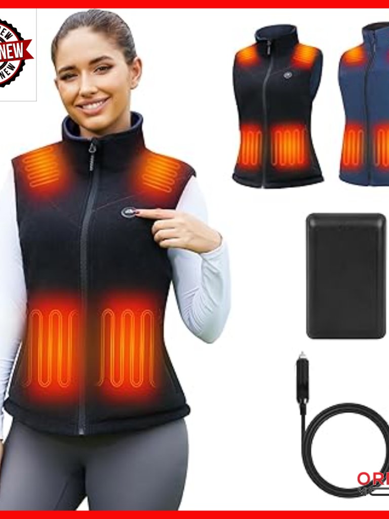 Reversible Heated Vest With Battery, Fleece Jacket For Outdoor Camping